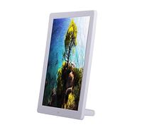 Digital Picture Frame 12" 1280 x 800 Slim Narrow Frame Vertical Advertising Screen Electronic Menu Meal Card Led Backlight Usb Interface Remote Control Digital Photo Frame (White 12 inches)