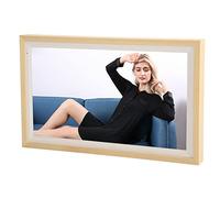 Digital Picture Frame, 27 Inch 1080P HD LCD Electronic Photo Frame, Picture Frame Advertising Screen Support Auto Rotate (Wood Color)