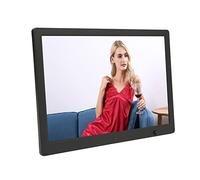 Digital Picture Frame, Background Music 15.4 Inch HD Screen Multifunctional Black HD Digital Photo Frame for Office (Plug)