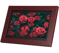 Digital Picture Frames 1280 * 720 High Resolution 16:9 IPS Display Music Video Picture Calendar Clock Wooden Frame Electronic Advertising Machine photo frame,Dark Red-8