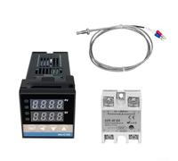 Digital Pid Temperature Controller Rex-c100 With K Type Thermocouple Probe And 40a For Ssr Relay Module For Industrial Oven Kiln Heating System Regulation 220v Ac Input Voltage Range 0 To 400 Degrees