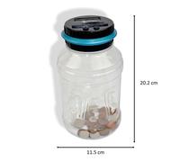 Vinsani Digital Piggy Bank Counter, Automatic UK Coin Counting Jar Money Box for Kids and Adult, Safe Money Bank Coin Saving Pot Container with LCD Display and Large Capacity