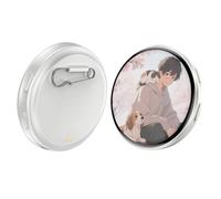 Digital Pixel Pin Badge with Display, 1.7 Inch HD Display, Magnetic Badge with Video/Photo Display via Bluetooth 6.0 for Anime Cosplay Concert Fans (White)