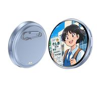 Digital Pixel Pin Badge with Display, 1.7 Inch HD Display, Magnetic Badge with Video/Photo Display via Bluetooth 6.0 for Anime Cosplay Concert Fans (Blue)