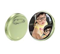 Digital Pixel Pin Badge with Display, 1.7 Inch HD Display, Magnetic Badge with Video/Photo Display via Bluetooth 6.0 for Anime Cosplay Concert Fans (Green)