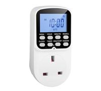 Digital Plug Timer Socket UK, 24-Hour Weekly Programmable Plug-in Timer Switch with LCD Backlight, Electric Socket Timing Switch Random On/Off for Home Security Christmas Lights Indoor Appliances