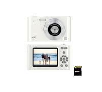 Digital Pocket Camera, Digital Point and Shoot Camera with 16X Zoom, 64GB Memory, FHD 1080P Camera, Anti Shake, Compact Small Camera Gift for Boys Girls Kids (White)