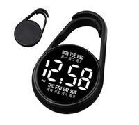 Digital Pocket Watch - LED Electronic Night Glow Waterproof, 1.97x1.57x0.78inches Compact Digital Keyring Pocket Watch with Clear Display and Portable Clip Design, Modern Timekeeping Accessory