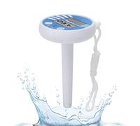 Digital Pool Thermometer, Pool Thermometer Digital Solar Powered Temperature Gauge with String for Swimming Pool Spa Hot Tub Pond, Water Temperature Thermometer