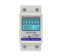 Digital Power Consumption Energy Meter for Single Phase AC 220V 5-60A with LCD Display, DIN Rail Mount, DDS1108 Model, White