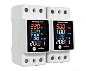 Digital Power Meter 2 Units Ac30-400v Range 630 Current Din Rail Installation Voltmeter With High Precision Display For Residential Commercial Building Energy Management