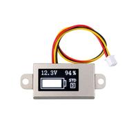 Digital Power Meter, Battery Capacity Display, Compact Panel Gauge for Repair Work, 1-6S Pack, Metal Shell, Fast Sampling, Projects Battery Meter Panel Voltmeter Lithium Pack Display Screen