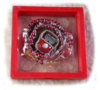 Digital Prayer Counter with Pearl Tasbih Tasbeeh, 99 Beads, Islamic Prayer Beads Gift Set, White and Gold (Red)
