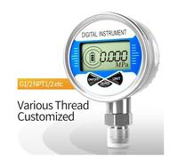 Digital Pressure Gauge LCD Manometer 0-100Mpa Water Oil Gas Air Pressure Gauge 100mm Dial M20*1.5 Thread SS304 Shell 3V Power(G1-2)