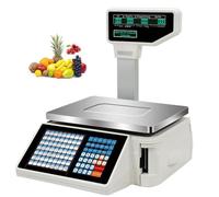 Digital Price Computing Scale, 30kg Capacity, 63 Shortcut Keys, Double-Sided LCD Display, for Supermarket Retail