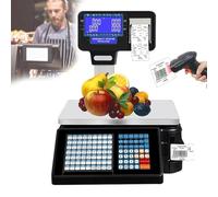 Digital Price Computing Scale 66Lb for Retail, Deli, and Food with 2 Roll Label Printer, Commercial Use, Accurate Pricing for Meat and More