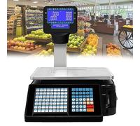Digital Price Computing Scale Electronic Commercial Thermal Printer, Double-Sided Display Label, Electronics Printing Barcode Cash Register for Supermarket Convenience Store,A
