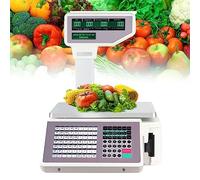 Digital Price Computing Scale for Label and Receipt Printing, 30Kg/60Lbs Capacity, Double-Sided LCD Display, Electronic Price Label Printing Tool