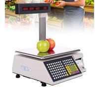 Digital Price Computing Scale Label Printing 15kg 30kg Capacity Commercial, Double-Sided LED Display + 71 Shortcut Keys, Electronics Barcode Cash Register,30kg/10g