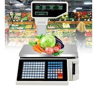 Digital Price Computing Scale Label Printing 30kg/66.14 lbs Capacity, Commercial Counting Scales for Supermarket Convenience Store, Retail Store