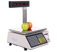 Digital Price Computing Scale Label Printing Electronics Barcode Cash Register for Supermarket Convenience Store, Double-Sided LCD Display, Thermal Printer,15kg/5g