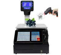 Digital Price Computing Scale, Label Printing Scale, 30kg/66Lb Capacity for Commercial Food, Fruit, Meat, Produce, Ideal for Retail Stores and Restaurants