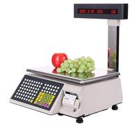 Digital Price Computing Scale with Barcode Scanner, Double-Sided LED Display, 71 Shortcut Keys, 15kg/30kg Capacity, Ideal for Commercial Use