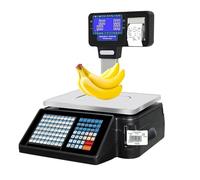 Digital Price Computing Scale with Thermal Label Printer, Commercial Digital Counting Scale 6/15/30kg Capacity, Pole Display for Supermarkets