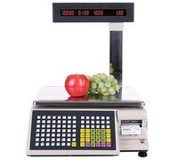 Digital Price Computing Scale with Thermal Label Printer, Commercial Digital Counting Scales, 15kg/33lbs LCD Display,with Post Display and Printer, for Supermarkets Food Meat Deli Market 15kg/5g