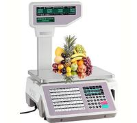 Digital Price Computing Scale with Thermal Label Printer, Commercial Electronic Weight Scale for Food Retail Store, Supermarket, Accurate and Durable for Pricing