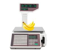 Digital Price Computing Scale with Thermal Label Printer, Double Sided Display & 63 Shortcut Keys, Ideal for Supermarket Retail Store Barcode Weighing