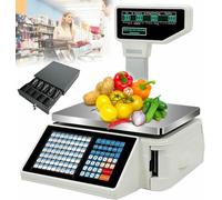 Digital Price Label Printing Scale,Barcode Printing Scale,With Thermal Printer,Electronics Weighing Scale,Double-Sided Display Screen,Machine+cashbox