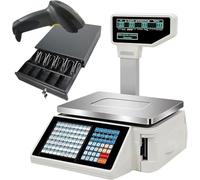 Digital Price Label Printing Scale - Commercial Weighing and Cash Register Price Computing Scale for Food Retail Stores, Weighing Range: 0-30kg