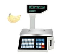 Digital Price Label Printing Scale with Barcode and Double-sided LCD Display for Supermarket Retail Store Warehouse Weighing