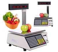 Digital Price Label Printing Scale with Double-Sided LCD Display for Accurate Pricing and Receipt Printing in Supermarkets and Retail Shops