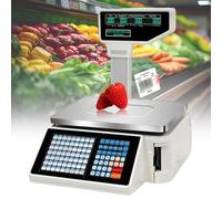 Digital Price Label Printing Scale with High Accuracy Dual-Sided LCD Display for Commercial Counting in Supermarkets, Retail Stores, and Warehouses