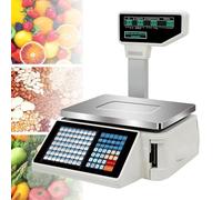 Digital Price Printing Scale, LCD Weighing and Pricing Scale with Dual Display, Thermal Printer for Supermarkets and Retail Stores