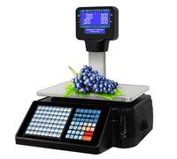 Digital Price Scale Computing Thermal Printer, Commercial Double-Sided Display Label Printing Electronics Barcode Cash Register for Supermarket Convenience Store