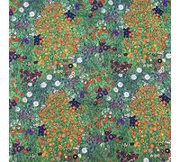 Digital Printed UV Resistant Water Resistant Hard Wearing Outdoor Canvas Gazebo Awning Deckchair Cushion Fabric Material | 60" - 150 cm Wide (per Half Metre, Flower Garden)