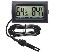 Digital Probe Thermometer Hygrometer for Reptiles - 2-in-1 Terrarium Monitor with Instant Reading, Mini Design for Turtle Tank/Lizard Cage/Aquarium Habitat