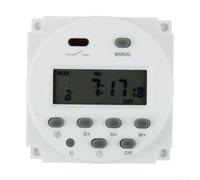 Digital Programmable Timer Switch 12V DC 16A with LCD Display, 16 On/Off Settings, Auto Correction for Lamp Heater Appliance Control, White ABS Case(A)