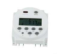 Digital Programmable Timer Switch 12V DC 16A with LCD Display, 16 On/Off Settings, Auto Correction for Lamp Heater Appliance Control, White ABS Case(B)