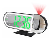 Digital Projection Alarm Clock LED Bedside Clocks for Bedroom with Adjustable Brightness Colorful Decoration Light Snooze 12/24H Temperature Date W isplay Night Mode for Home Office Living Room