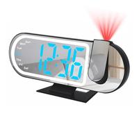 Digital Projection Alarm Clock LED Bedside Clocks for Bedroom with Adjustable Brightness Colorful Decoration Light Snooze 12/24H Temperature Date W isplay Night Mode for Home Office Living Room
