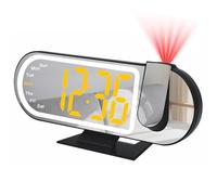 Digital Projection Alarm Clock LED Bedside Clocks for Bedroom with Adjustable Brightness Colorful Decoration Light Snooze 12/24H Temperature Date W isplay Night Mode for Home Office Living Room