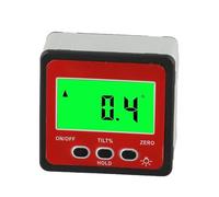 Digital Protractor Inclinometer Level Meter with LCD Display, 4 x 90° Range, ±0.2° Accuracy, Backlit Screen for Carpentry and Machining, Red + White