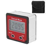 Digital Protractor Tool Angle Finder, Red Mini Inclinometer Gauge for Carpentry Measurement - Fast Accurate LCD Display, Easy Miter Saw Attachment