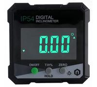 Digital Protractor with LCD Backlight and IP54 Rating, Electronic Goniometer for Angle Measurement, 90° Range ±0.2° Accuracy, Magnetic Side for Metal Surfaces, Includes Storage Pouch, Black/Green