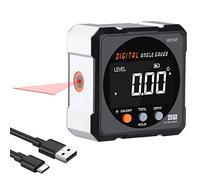 Digital Protractor With Magnetic Laser Levelling Tool - Inclinometer for Carpentry, Construction, DIY - Level Box for Woodworking Measurements