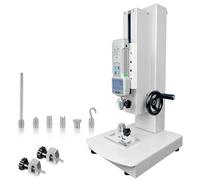 Digital Pull Force Tester 10-500N, Manual Force Gauge Stand, Hand Crank Vertical Tensile Test Bench, Includes 5 Probes & 2 Testing Clamps, Stroke 300mm for Compression & Tension Testing